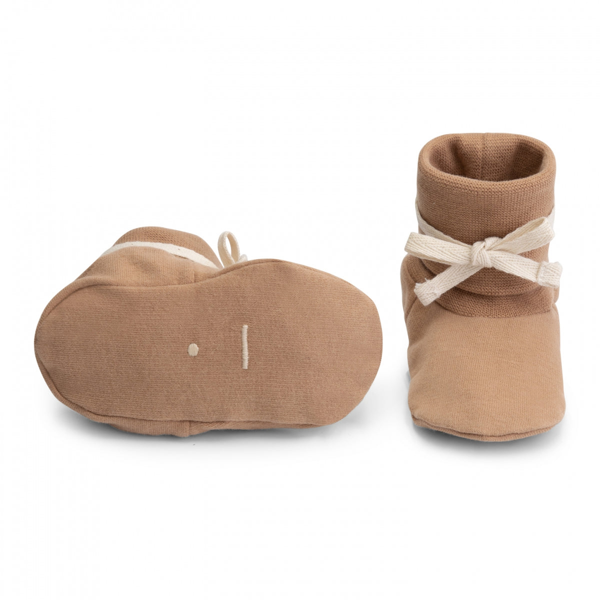 Baby Ribbed Booties | Biscuit