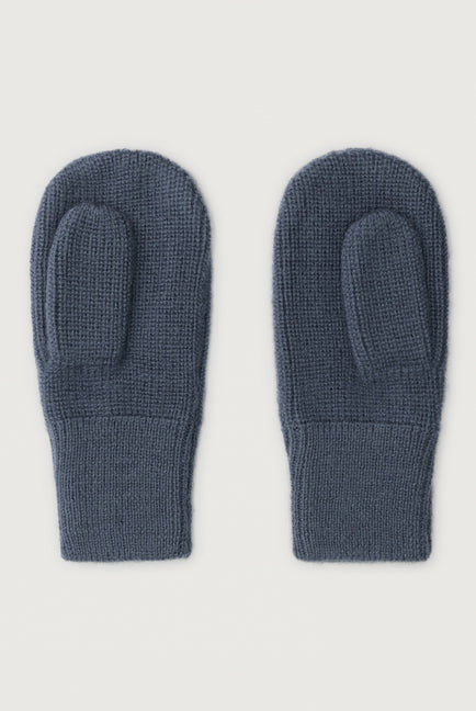 Knitted Mittens Blue Grey