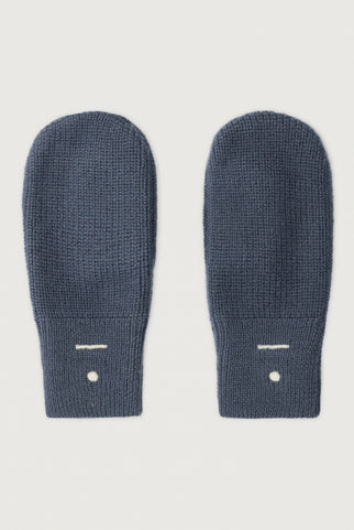 Knitted Mittens Blue Grey