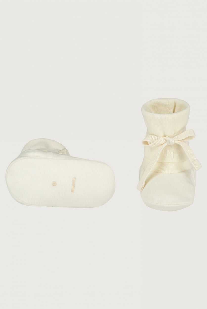 Baby Ribbed Booties | Cream
