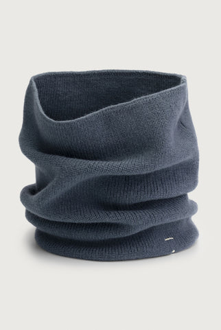 Knitted Endless Scarf Blue Grey