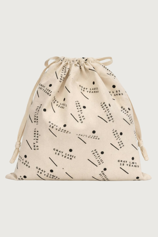 Cotton Bag 15Y | GOTS | Off White - Black