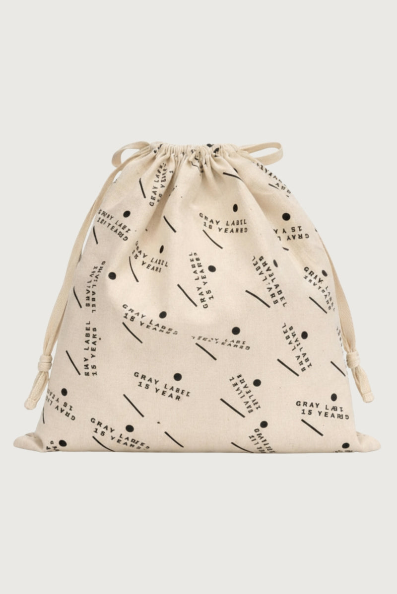 Cotton Bag 15Y | GOTS | Off White - Black