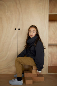 Knitted Endless Scarf | Blue Grey