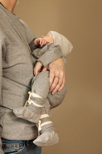 Baby Ribbed Booties | Grey Melange