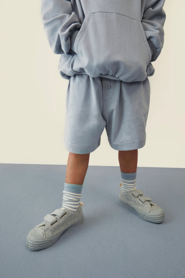 Ribbed Socks 2-Pack | Stone Gray - Cream