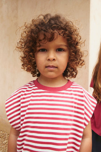 Muscle Tee GOTS | Cherry - Off White