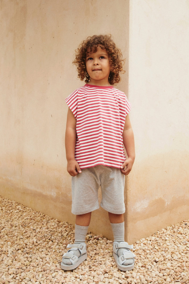 Muscle Tee GOTS | Cherry - Off White