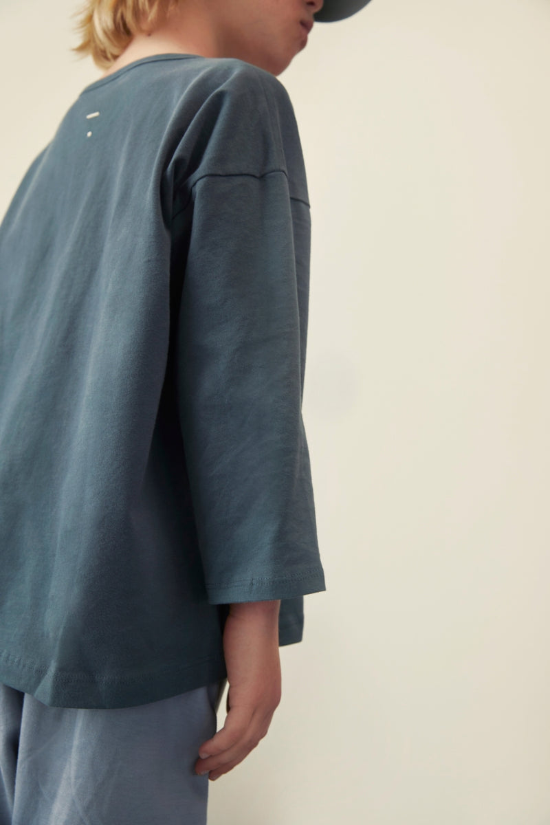 Dropped Shoulder T-shirt | Blue Gray