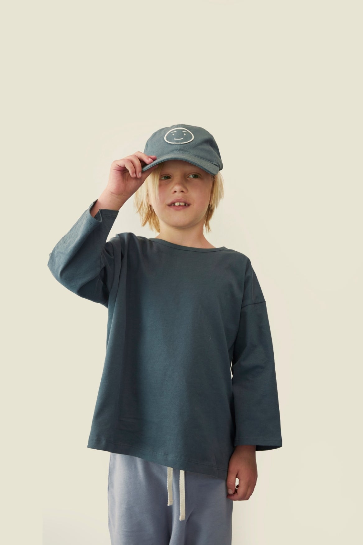 Dropped Shoulder T-shirt | Blue Gray