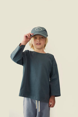 Dropped Shoulder T-shirt | Blue Gray