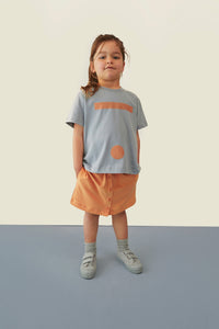Oversized Tee with Logo | Stone Gray - Melon