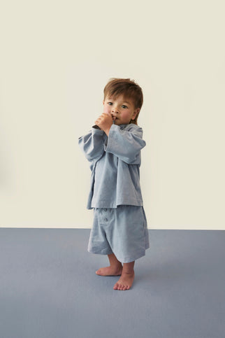 Korte Broek met Knopen | Stone Gray