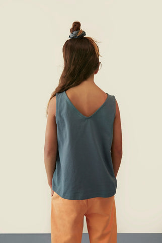 Boxy Tank Top | Blue Gray