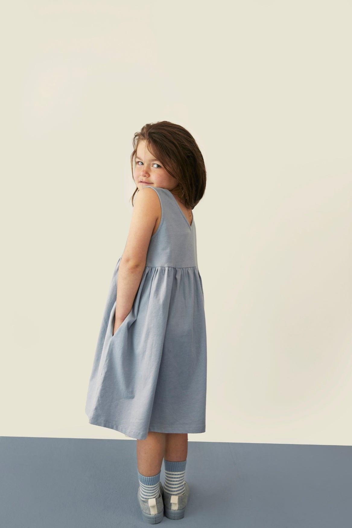 Mouwloze Jurk | Stone gray