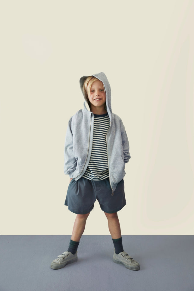 Button Shorts | Blue Gray