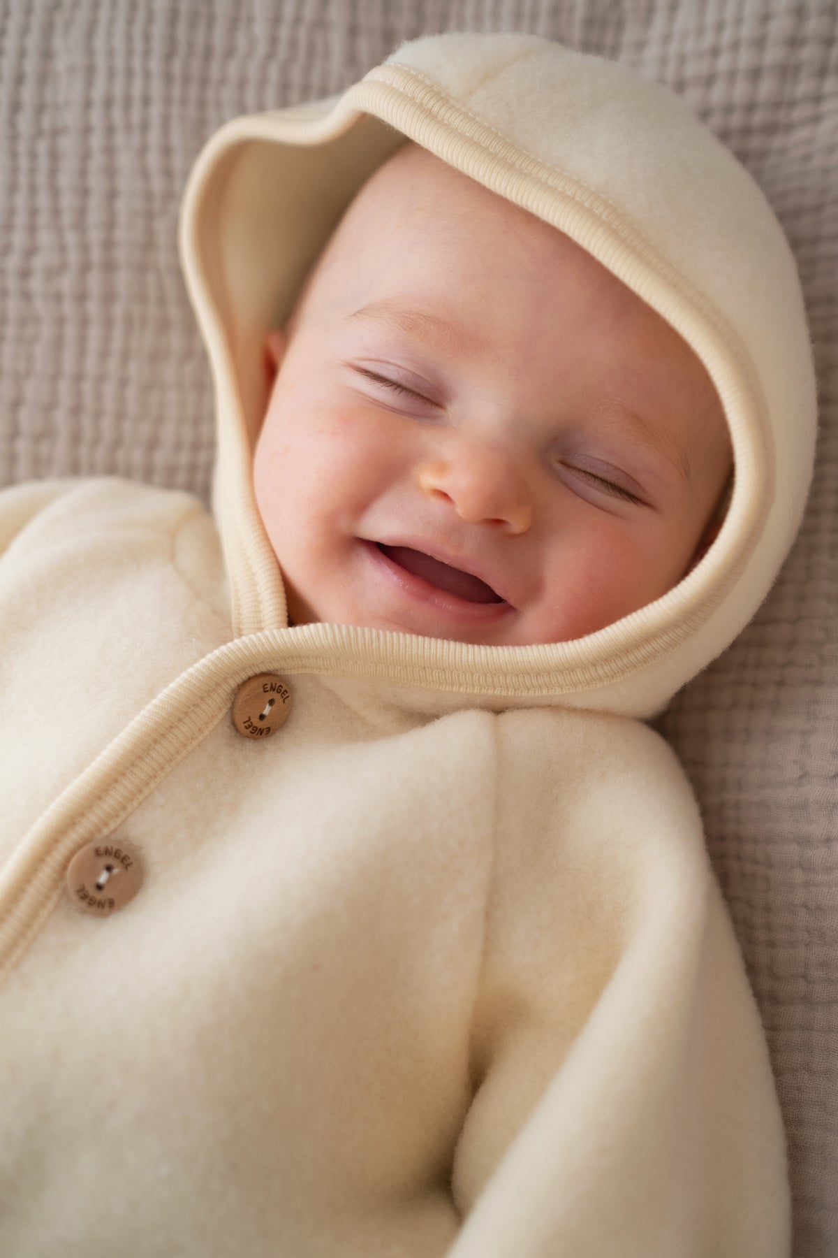 Engel Natur Baby Hooded Overall | Natural