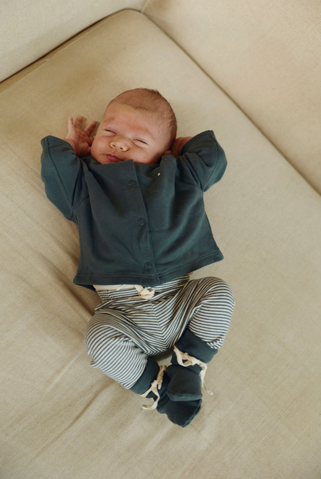 Baby Raglan Cardigan | Blue Gray