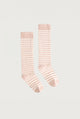 Long Ribbed Socks | Faded Pink - Cream