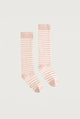 Long Ribbed Socks | Faded Pink - Cream