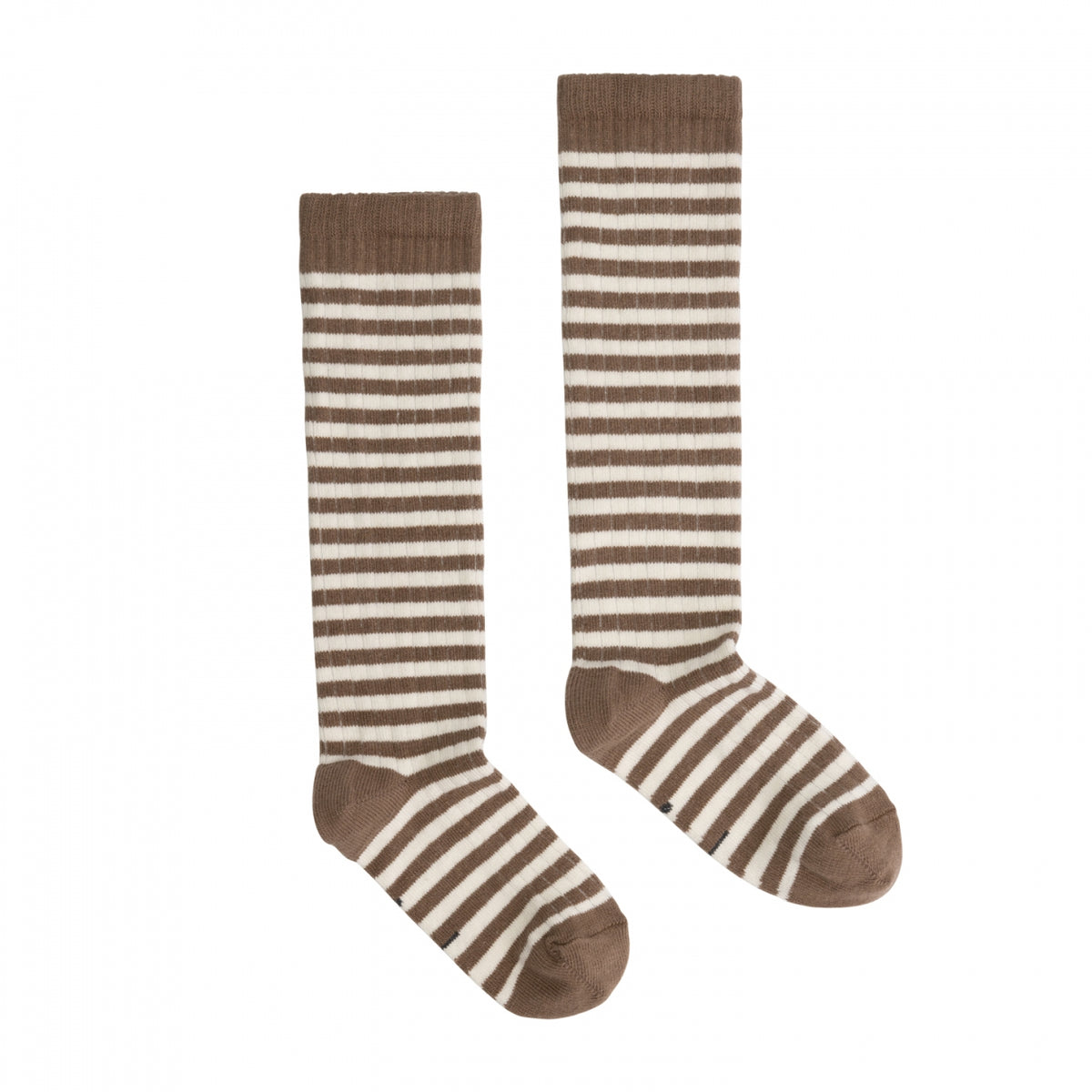 Long Ribbed Socks | Brownie - Cream