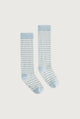 Long Ribbed Socks | Sky - Cream