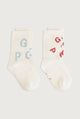 POP Short Ribbed Socks | 2-pack | Cherry - Sky