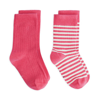 Ribbed Socks 2-Pack | Cherry - Cream