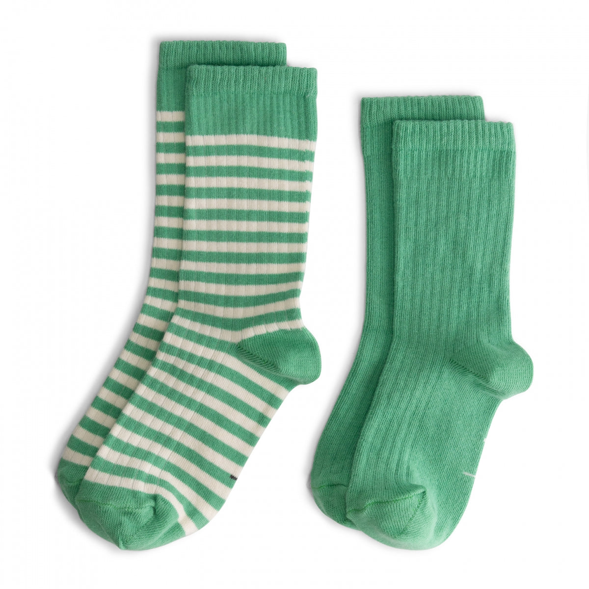 Ribbed Socks 2-Pack | Bright Green - Cream