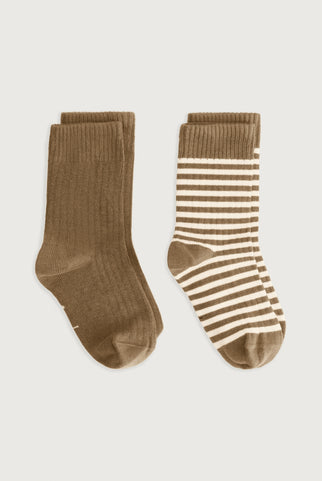 Rippsocken im 2er-Pack | Woody - Cream