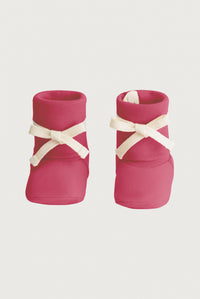 Baby Ribbed Booties | Cherry