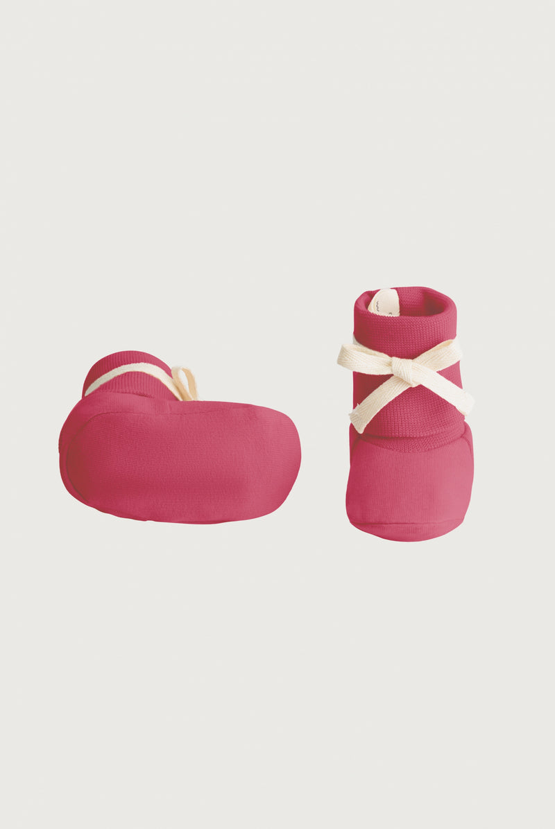 Baby Ribbed Booties | Cherry
