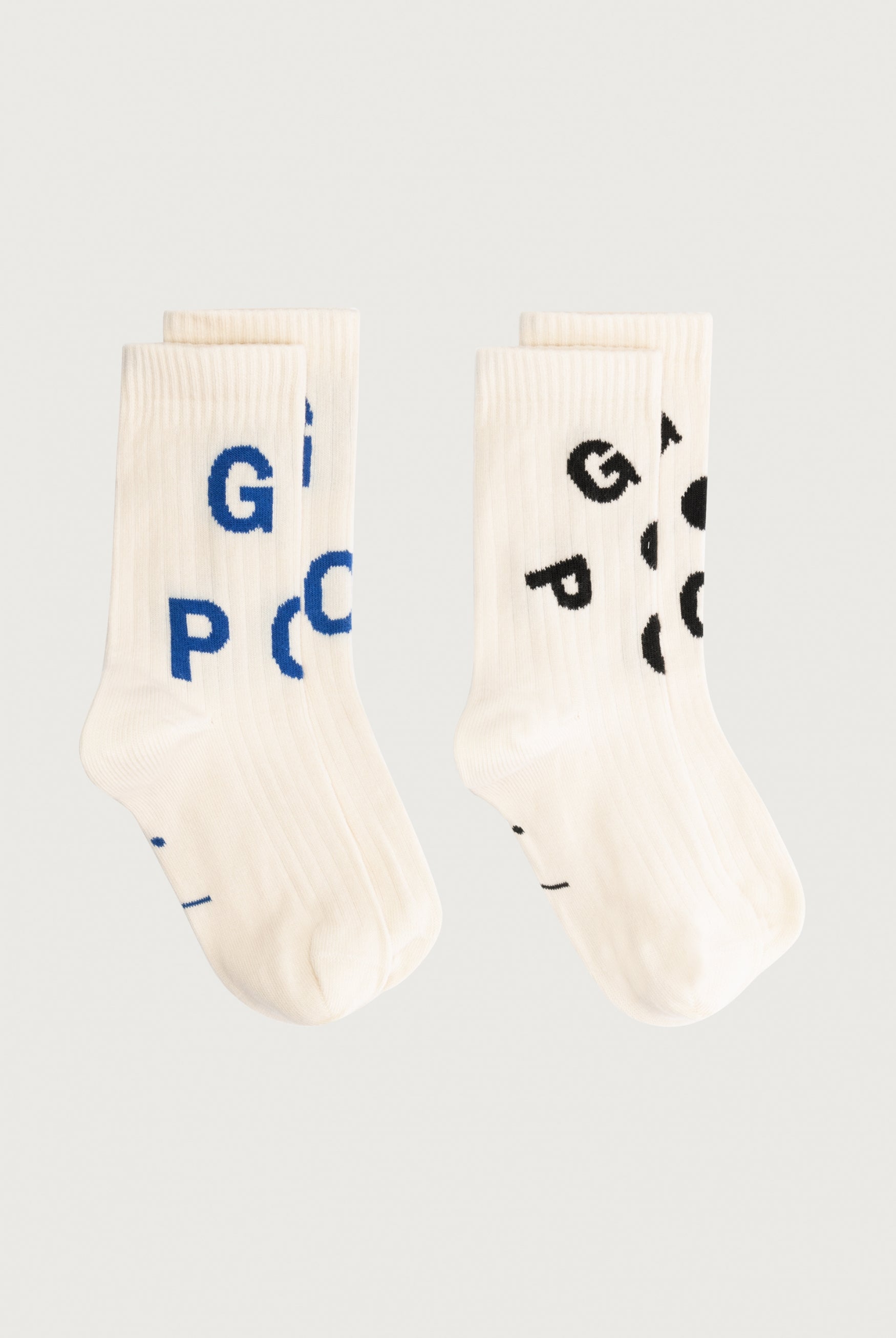 POP Short Ribbed Socks | 2-pack | Nearly Black - Blue Moon