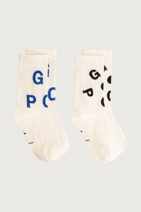 POP Short Ribbed Socks | 2-pack | Nearly Black - Blue Moon