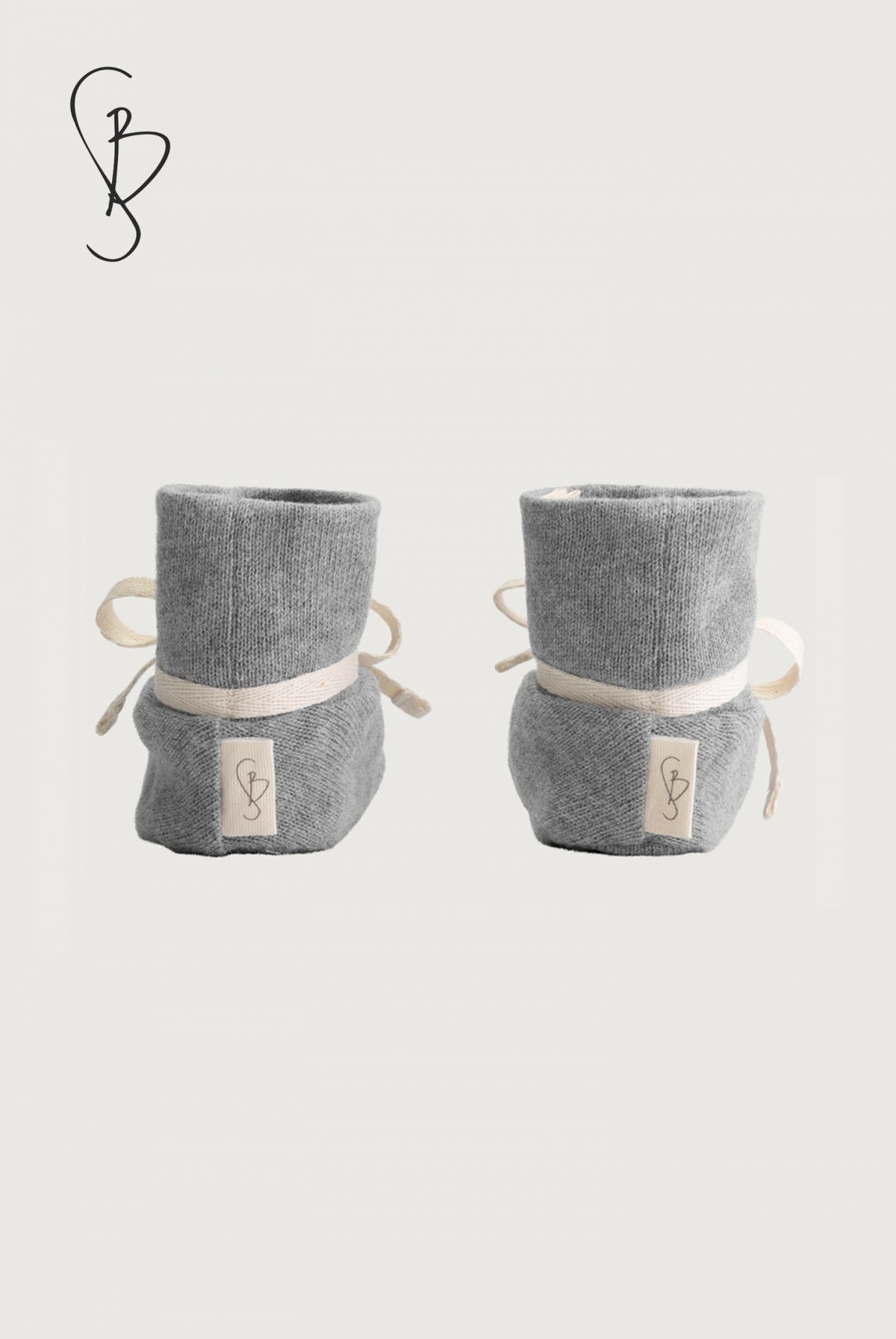 Baby Knitted Jersey Booties | Grey Melange