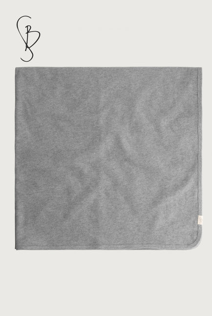 Baby Knitted Jersey Blanket | Grey Melange