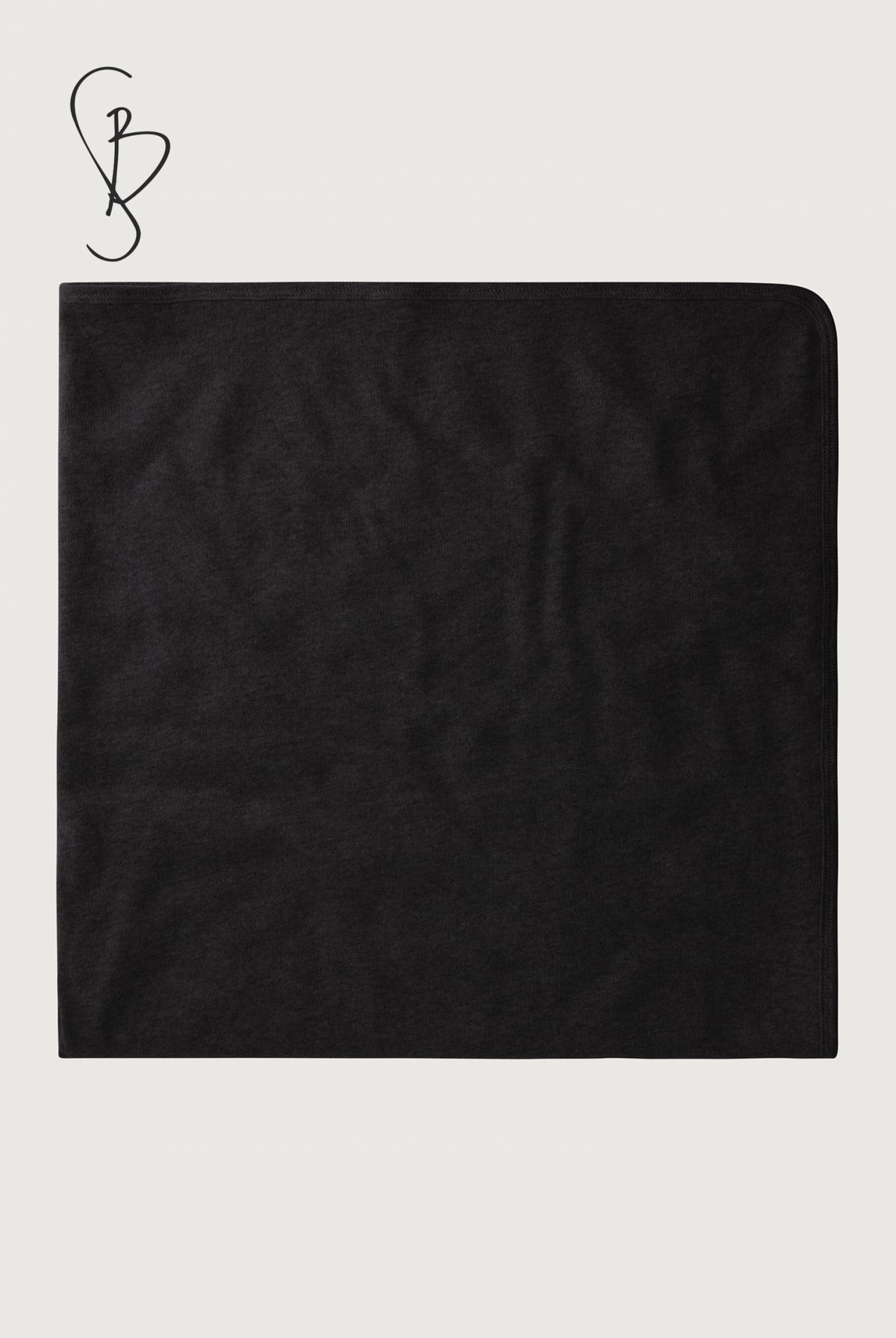 Baby Knitted Jersey Blanket | Nearly Black Melange