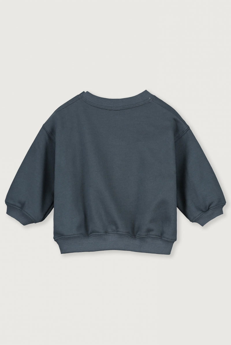 Baby Dropped-Shoulder-Pulli | Blue Gray