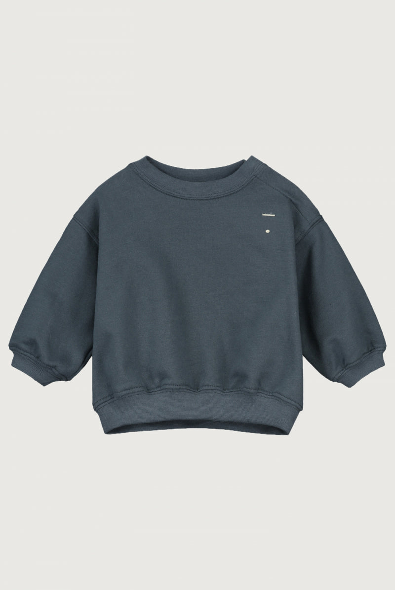 Baby Dropped-Shoulder-Pulli | Blue Grey