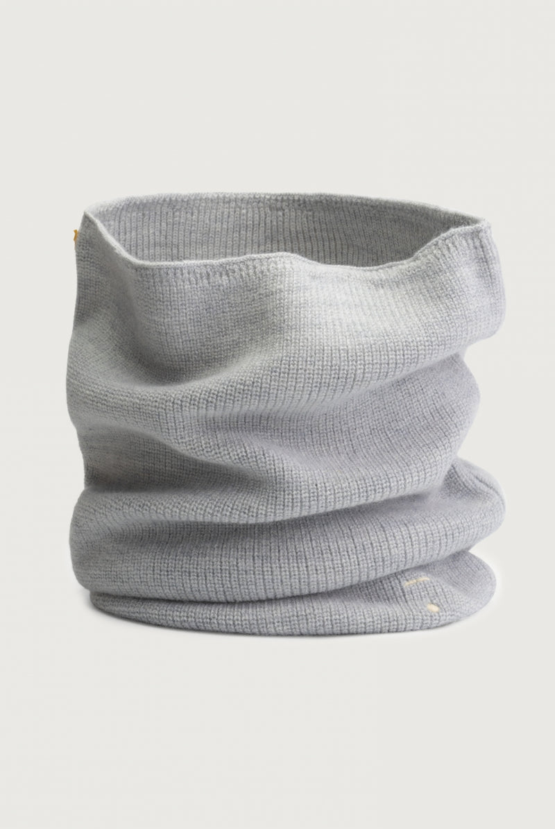 Knitted Endless Scarf Grey Melange