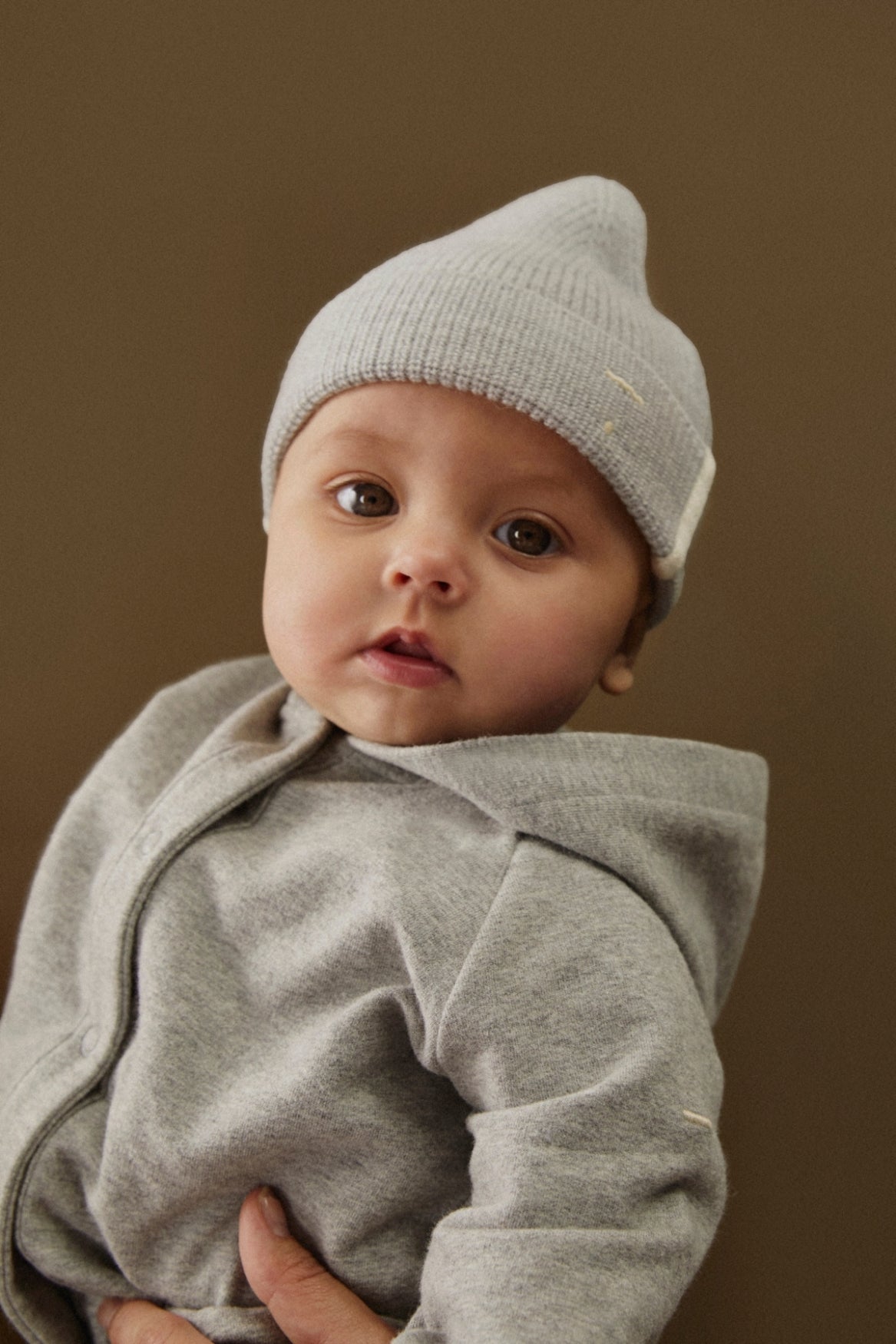 Baby-Overall mit Kapuze | Grey Melange