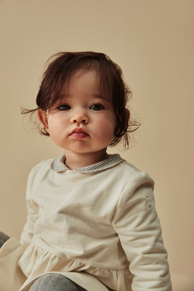 Baby Dress with Snaps | Cream