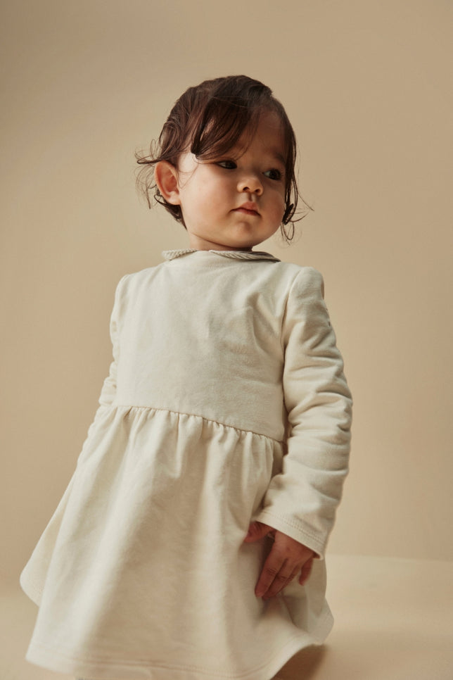 Baby Dress with Snaps | Cream
