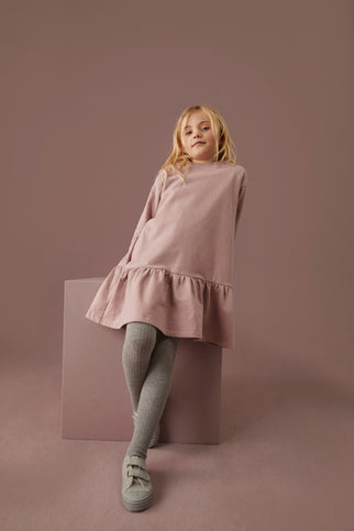 L/S Frill Dress | Berry