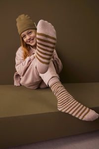 Long Ribbed Socks | Berry - Woody