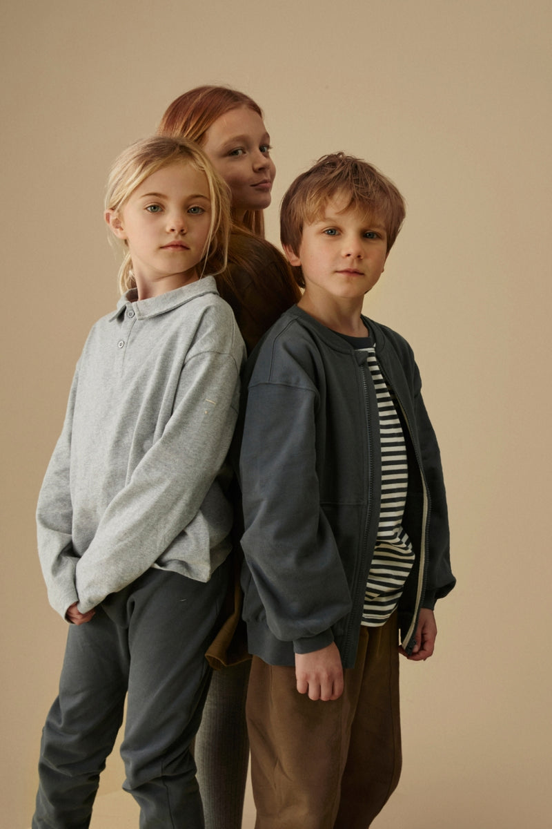 Bomber Sweater mit Reißverschluss | Blue Grey