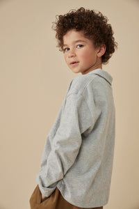 L/S Polo Shirt | Grey Melange
