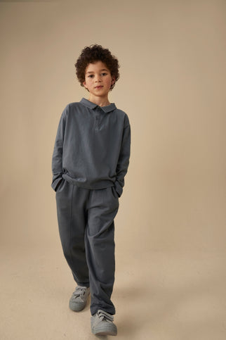 L/S Polo Shirt | Blue Gray