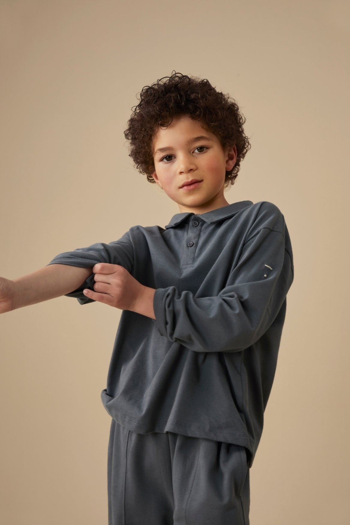 Langarm-Poloshirt | Blue Grey