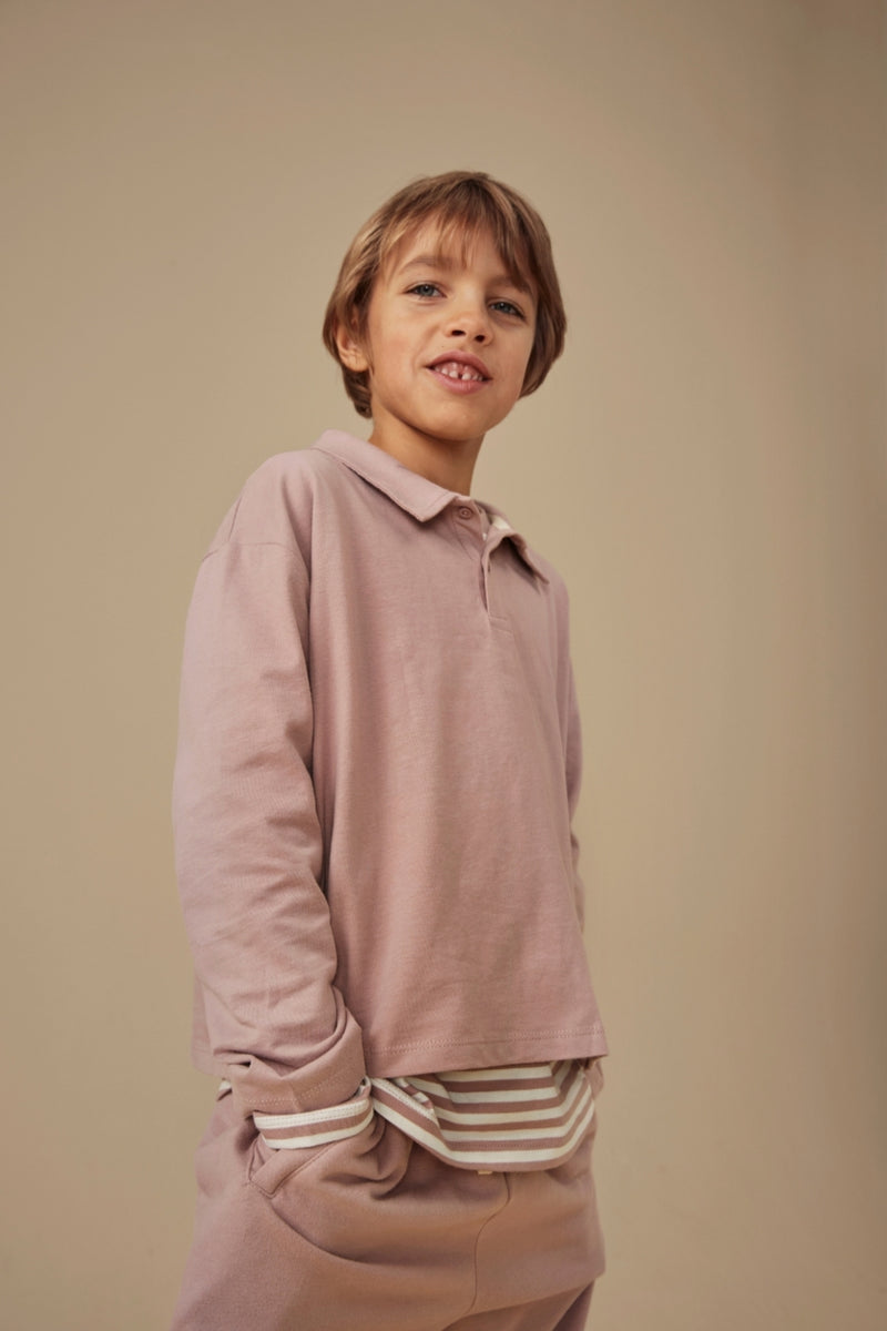 Langarm-Poloshirt | Berry